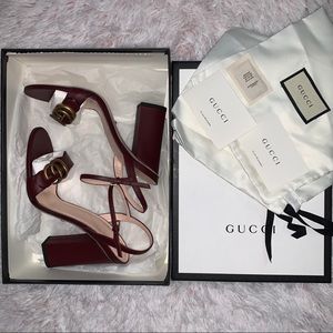 Sold Gucci Marmont Block Heels - Vintage Bordeaux